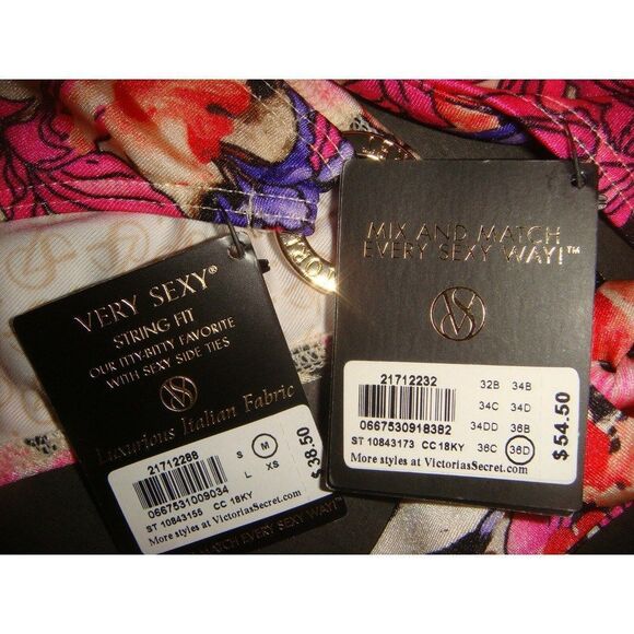 Victoria's Secret 36D BIKINI+M/L COVER UP/dress Floral Orchid Animal Print Zebra - Picture 4 of 9